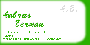 ambrus berman business card